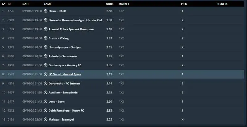 Prediction Slip screenshot